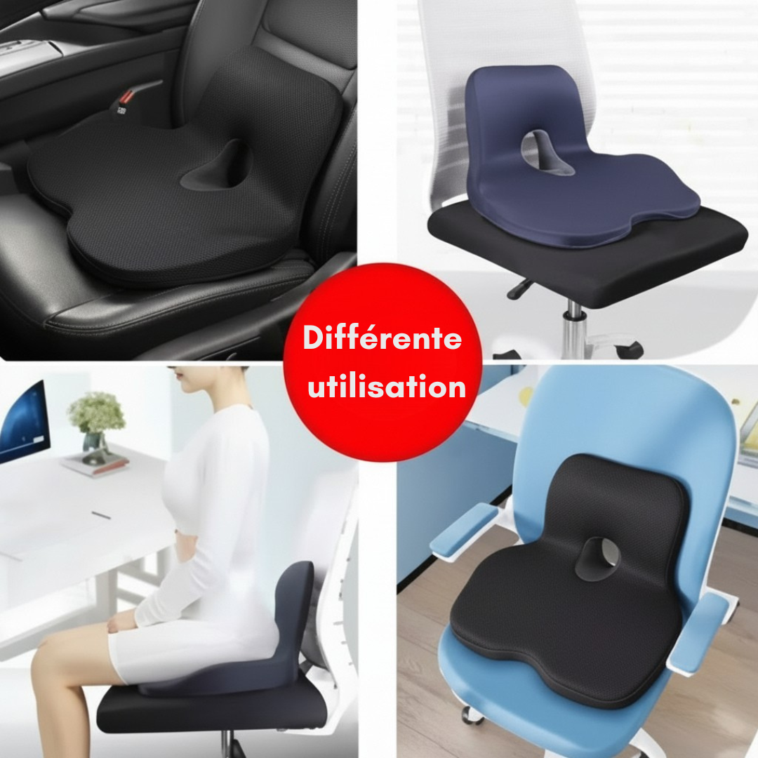 Coussin d’assise ergonomique – Soutien lombaire & confort longue durée