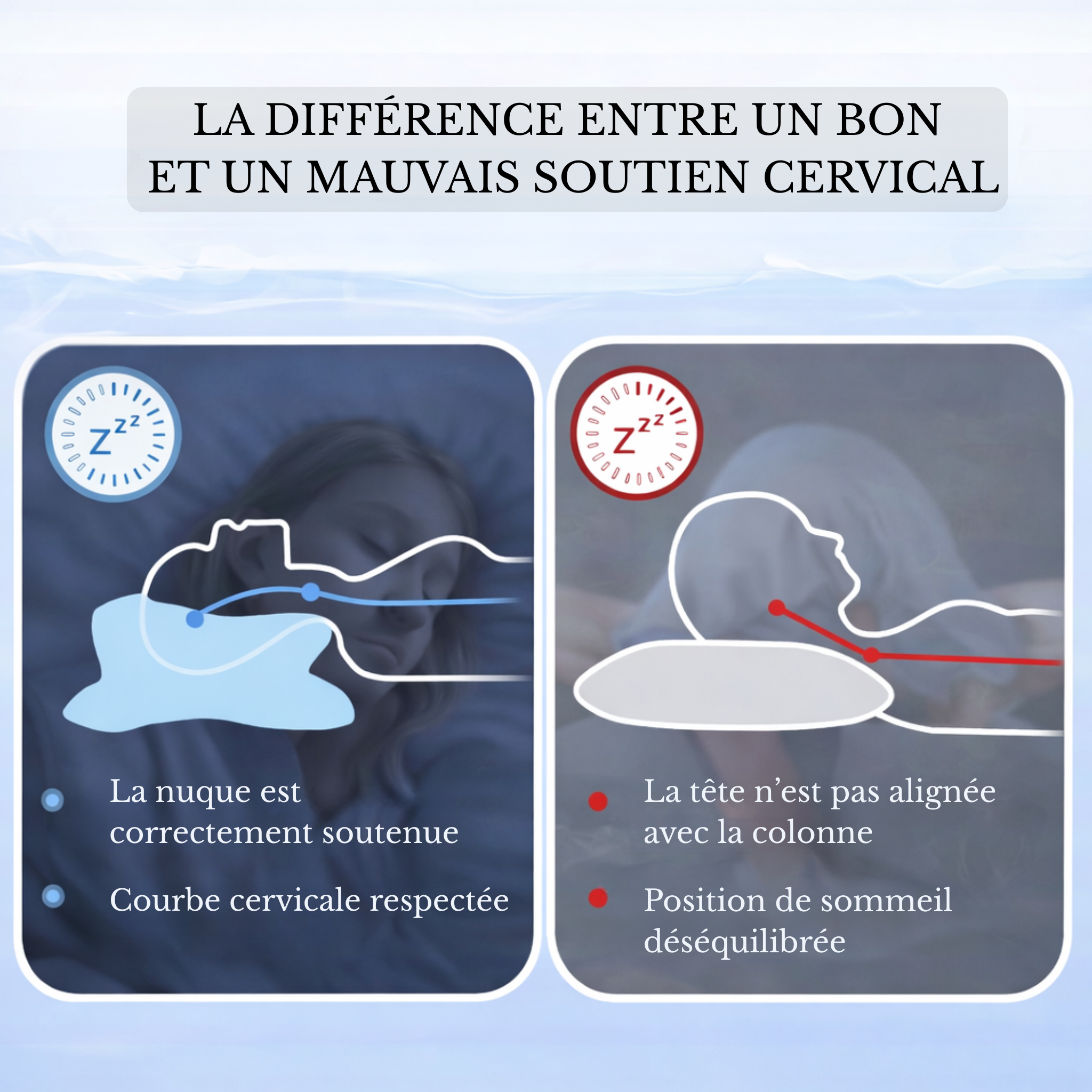 Oreiller cervical à mémoire de forme